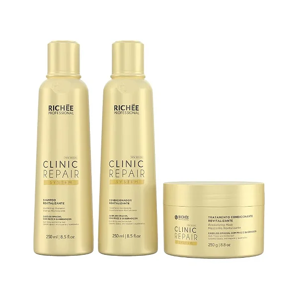Richeé Clinic Repair Kit – Shampoo + Condicionador + Máscara