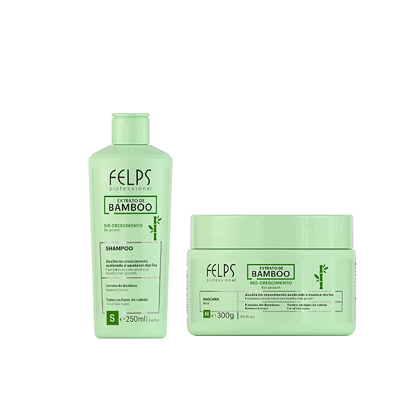 Kit crescimento bamboo shampoo 250ml e máscara 300g