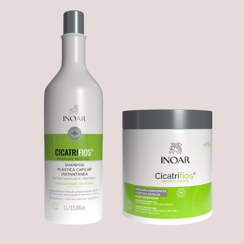 Shampoo Hidratante Inoar Cicatrifios 1L e máscara 500g