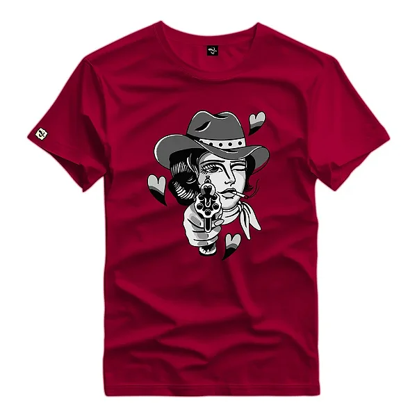 Camiseta Estampa Cowgirl Fora Da Lei - 97