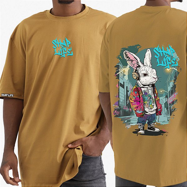 Camiseta Estampa Oversized Bunny Gangsta - 3322