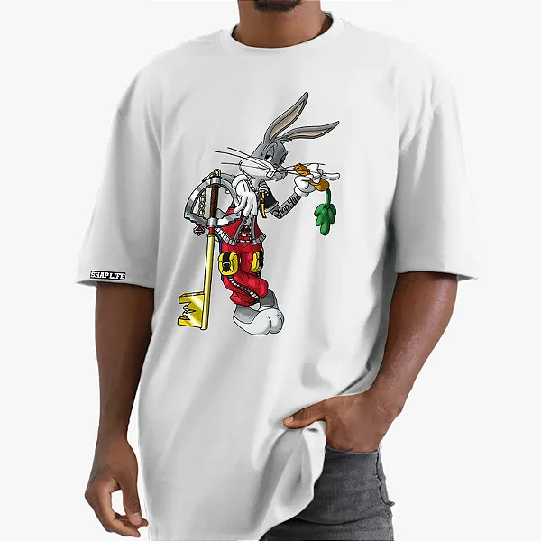 Camiseta Estampa Oversized Pernalonga Gangsta - 3357