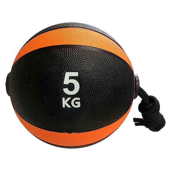 Medicine Ball Com Corda 5kg - Azul Esportes
