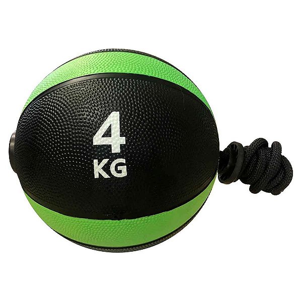 Medicine Ball Com Corda 4kg - Azul Esportes