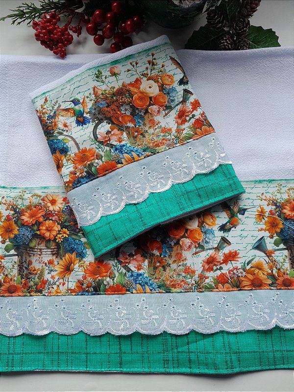 Panos de prato Floral Alaranjado COD:000131