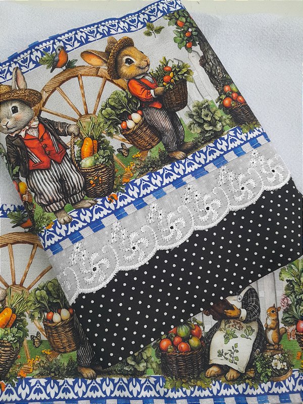 Pano de copa Coelhinho fazendeiro Cod: 000134