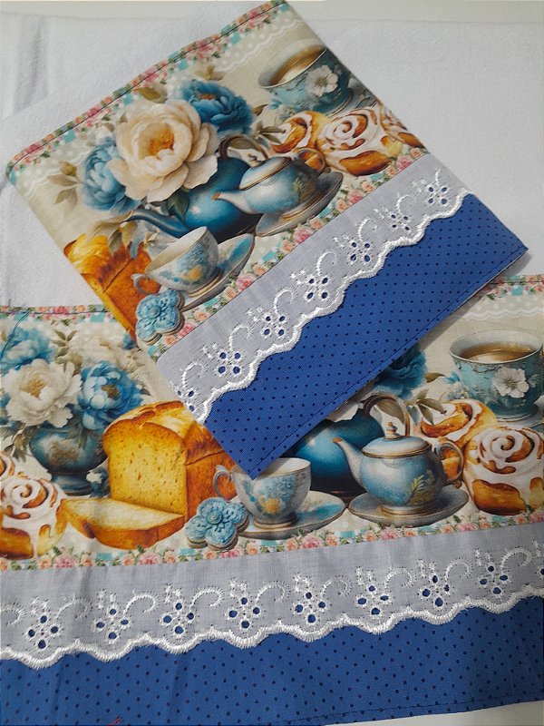 Pano de copa Floral azul Cod. 00007