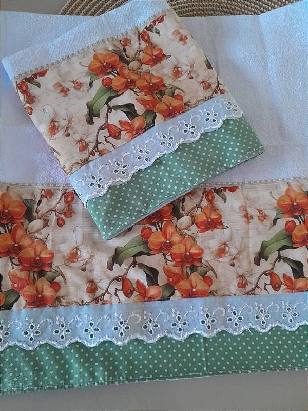 Pano de copa Orquídeas laranja