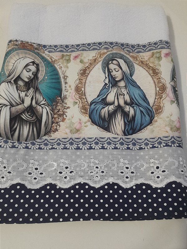 Pano de copa Nossa Senhora poá azul