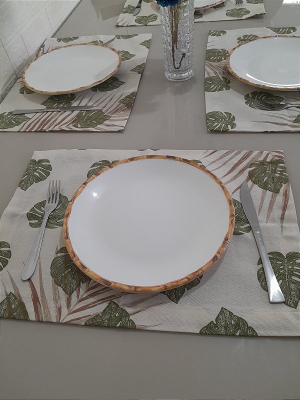 Jogo americano Costela de Adão semi-impermeável (kit 4 peças)