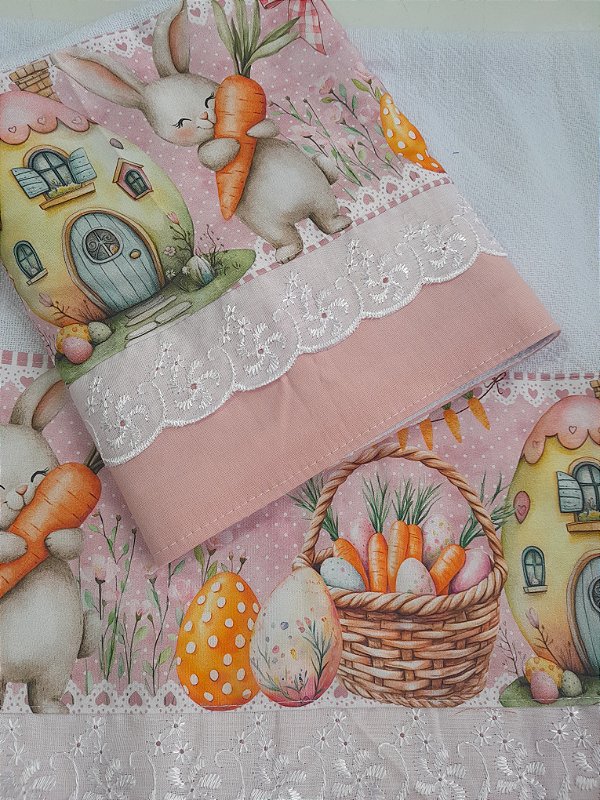 Pano de copa Páscoa Rosa