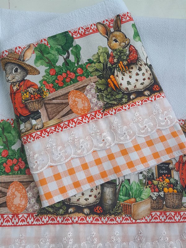 Pano de copa Páscoa fofa