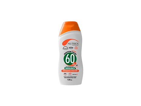 Protetor solar 60 FPS 1/3UVA C/ REPELENTE 120 ML NUTRIEX