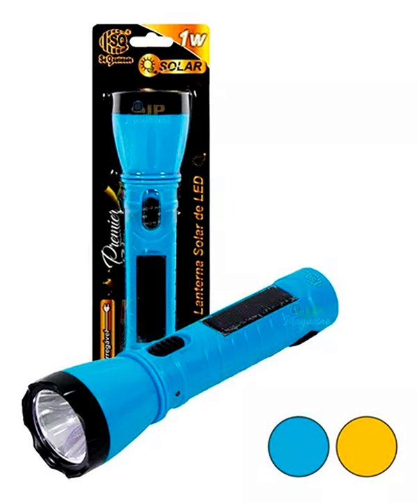 Lanterna de led azul SOLAR E ENERGIA - MARKET UP