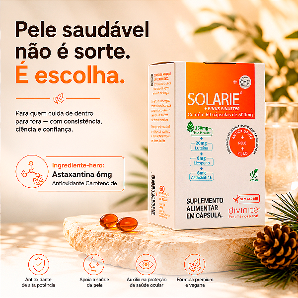 Solarie + Pinus Pinaster - Antioxidantes para Pele - 60 caps