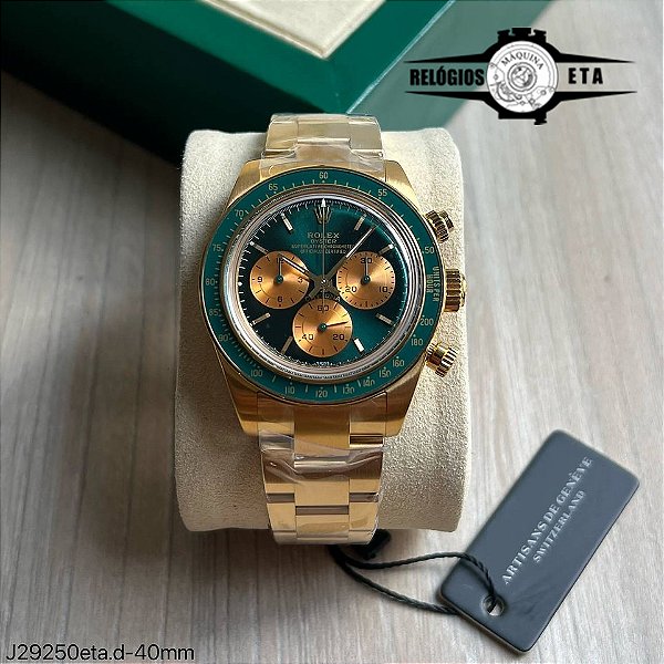 ROLEX DAYTONA GOLD GREEN ETA J29250