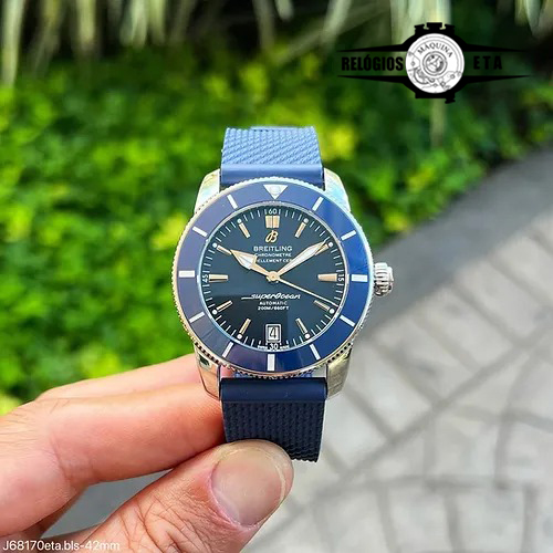BREITLING SUPEROCEAN ETA AZUL FUNDO PRETO