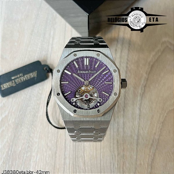 AUDEMARS PIGUET ETA AÇO PRATA ROXO