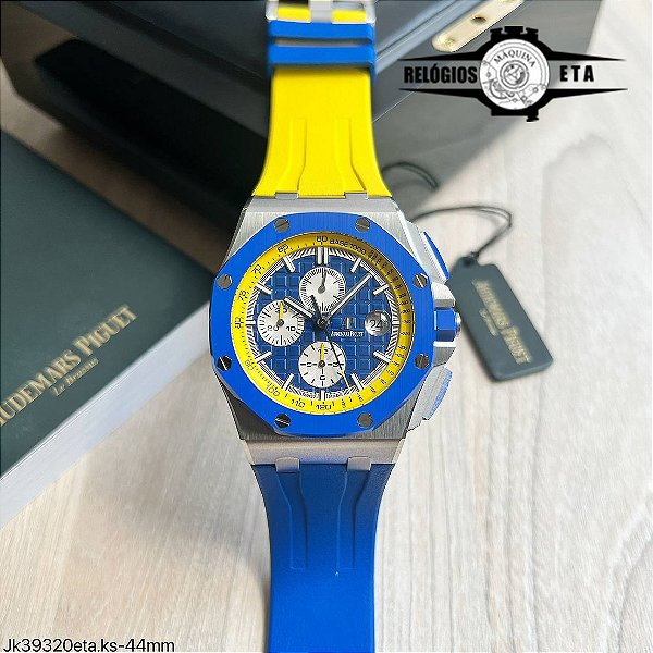 AUDEMARS PIGUET ETA BORRACHA AMARELO E AZUL