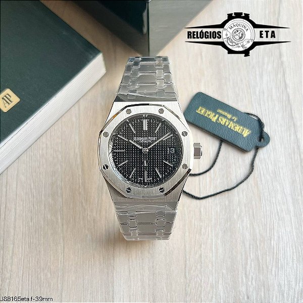 AUDEMARS PIGUET ETA AÇO PRATA PRETO