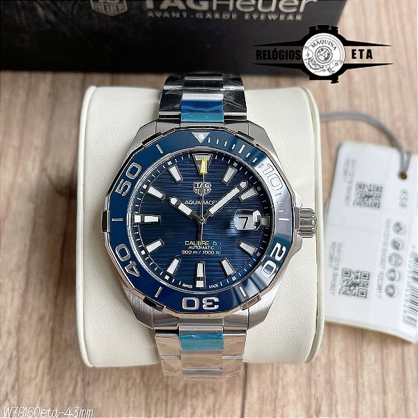 TAG HEUER CALIBRE 5 ETA AÇO AZUL