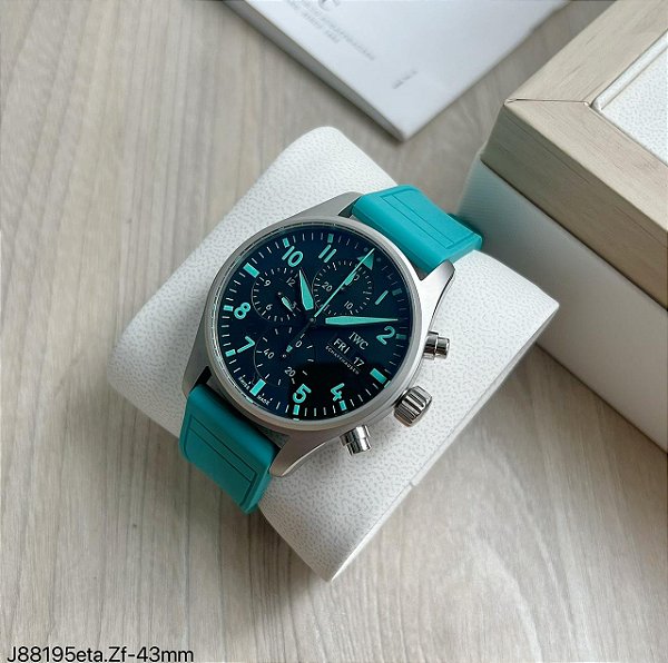 IWC PILOT PRATA AZUL TIFFANY 43MM J8195 SUPER CLONE