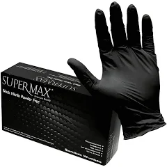 Luva Nitrílica sem Talco Preta XG - Supermax
