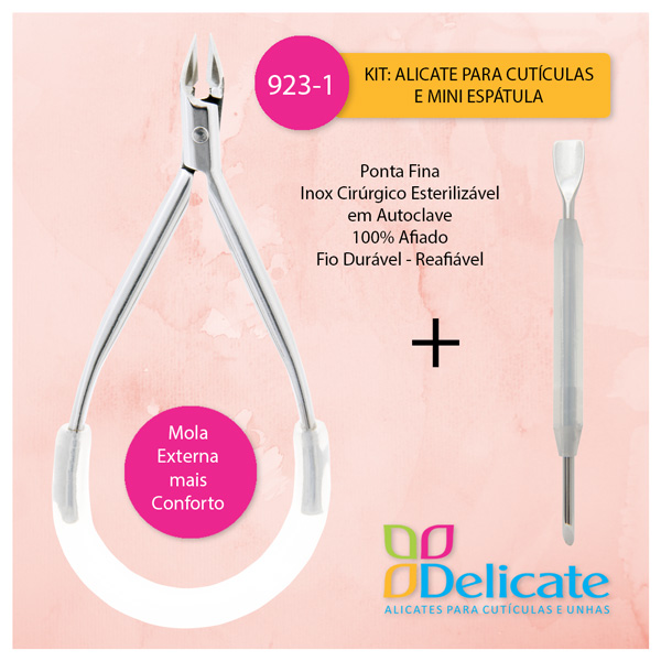 Alicate Profissional Delicate 923-1 + Espatúla