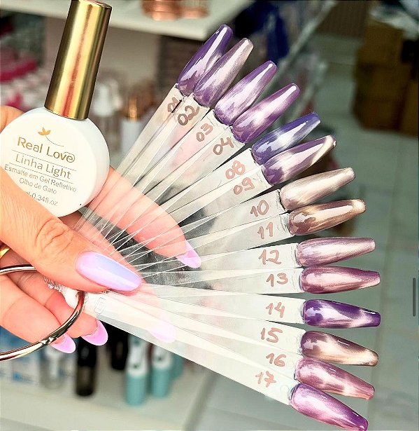 Esmalte em Gel Refletivo Glitter Olho de Gato 10ml - Real Love GEL-41