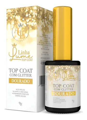 Top Coat Linha LUME c/ Glitter Dourado 9g AGL