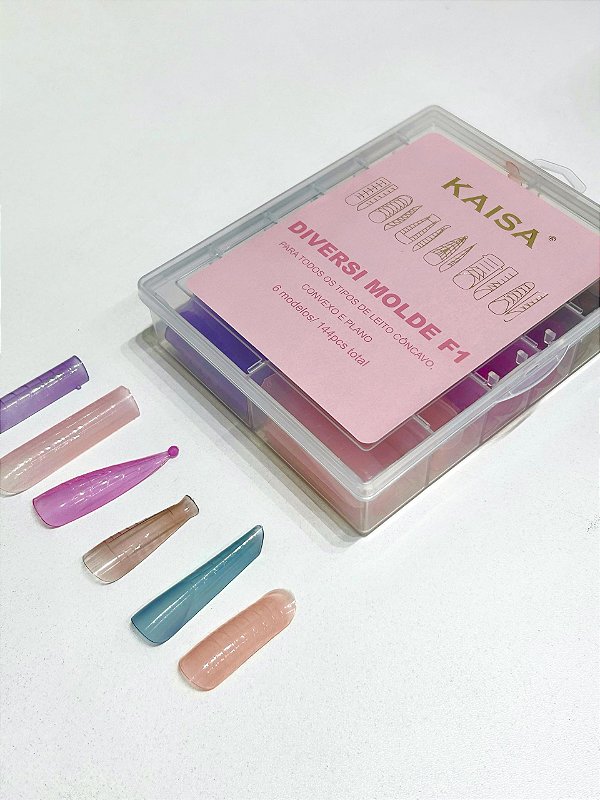 Diversi Molde F1 KAISA - 6 Formatos Exclusivos para Unhas Perfeitas!