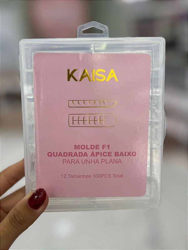 Molde F1 Quadrada Ápice Baixo - Kaisa - Para unhas planas
