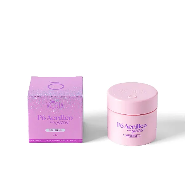 POTE PO ACRILICO COM GLITTER - PINK SHINE 20G
