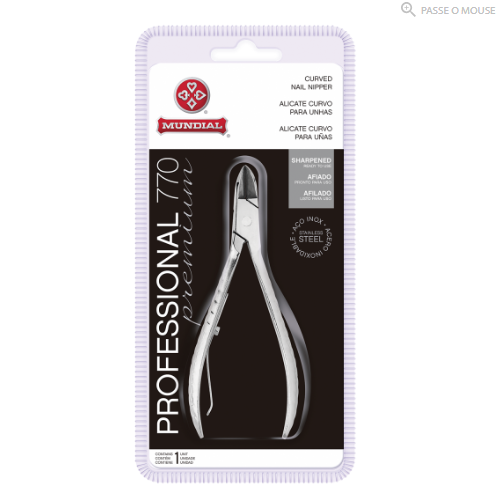 ALICATE UNHA CURVO 12CM 770 PROFESSIONAL PREMIUM MUNDIAL