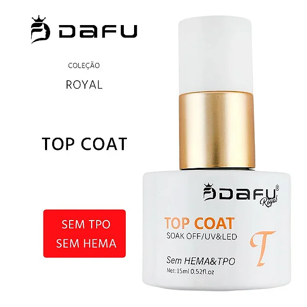 Top Coat Sem HEMA/TPO 15ml - TP02 DAFU