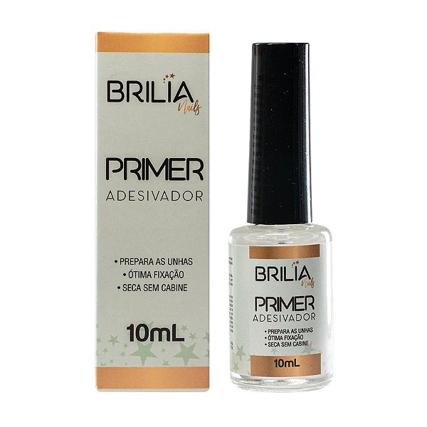 Primer Adesivador Brilia 10ml Para Alongamento De Unhas Gel Fibra Acrílico