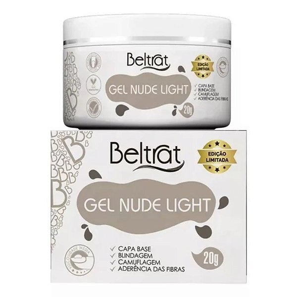 Gel Capa Base Nude Light Beltrat 20g UV LED Para Unhas Blindagem Alongamento