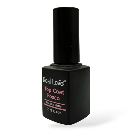 Top Coat Matte Real Love 12ml Efeito Fosco UV LED Para Unhas Em Gel