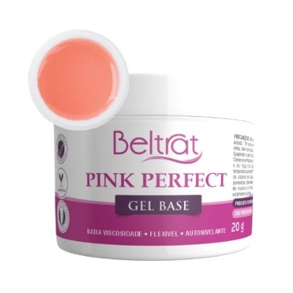 Gel Base Pink Perfect Beltrat 20g UV LED Para Unhas Blindagem E Alongamento