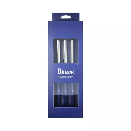 Kit Pincéis Bluwe Lara Machado Os Queridinhos 3 Unidades Para Gel Nail Art