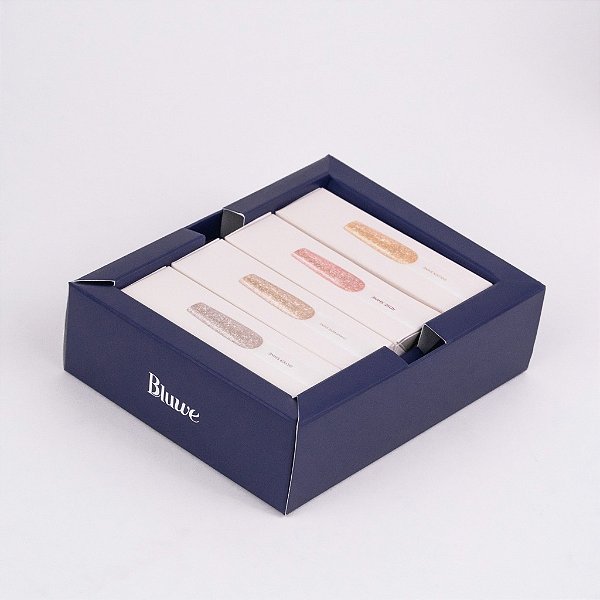 Kit Bluwe Glam Bold 4 Esmaltes Em Gel 9ml UV LED Brilho Intenso Para Unhas