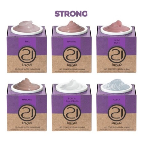 Gel Construtor Ecoline Strong Nails 21 6g Maskara Alongamento Unhas UV LED