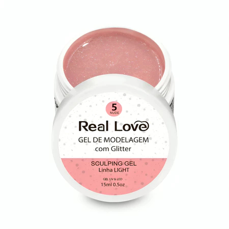 Gel Com Glitter Real Love 15ml UV LED Para Alongamento E Decoração De Unhas Variação:05