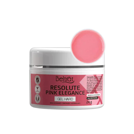 Gel Resolute Beltrat 24g UV LED Para Alongamento De Unhas Gel Construtor Variação:Gel Pink Elegance