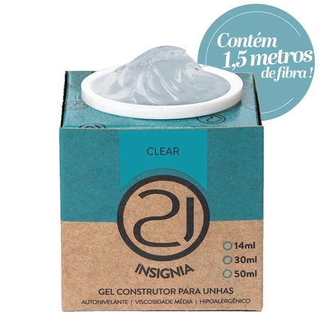 Gel Construtor Ecoline Insignia Nails 21 6g UV LED Alongamento Fibra Molde F1 Tips Variação:Clear