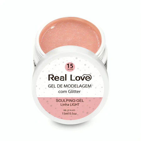 Gel Com Glitter Real Love 15ml UV LED Para Alongamento E Decoração De Unhas Variação:15