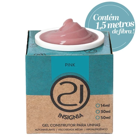 Gel Construtor Ecoline Insignia Nails 21 34g Com Fibra Alongamento UV LED Variação:Pink