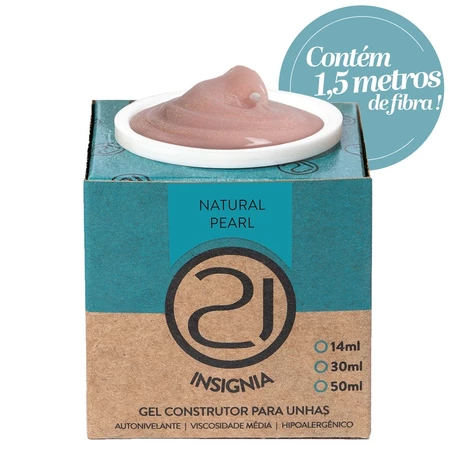 Gel Construtor Ecoline Insignia Nails 21 34g Com Fibra Alongamento UV LED Variação:Natural Pearl