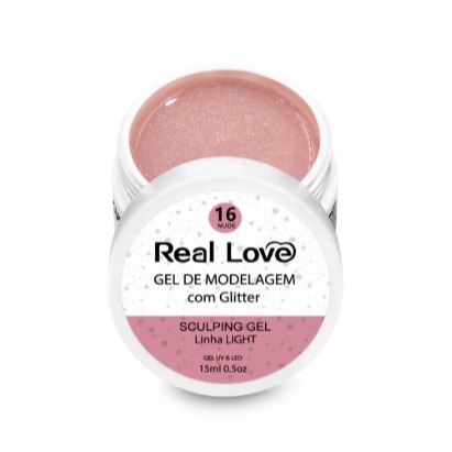 Gel Com Glitter Real Love 15ml UV LED Para Alongamento E Decoração De Unhas Variação:16