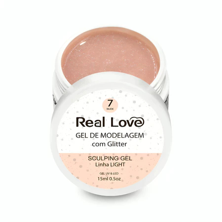 Gel Com Glitter Real Love 15ml UV LED Para Alongamento E Decoração De Unhas Variação:07